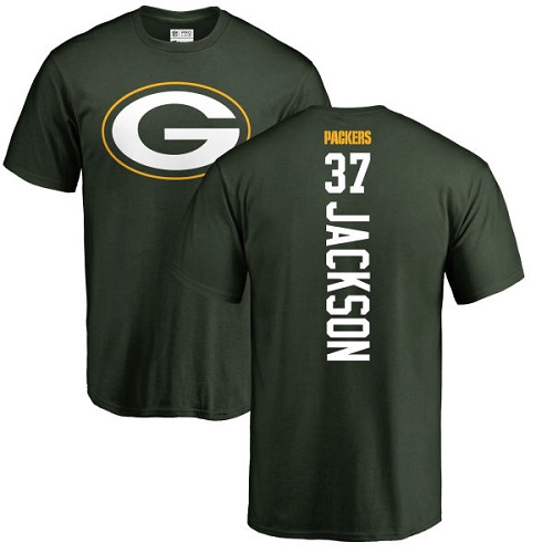 Men Green Bay Packers Green #37 Jackson Josh Backer Nike NFL T Shirt